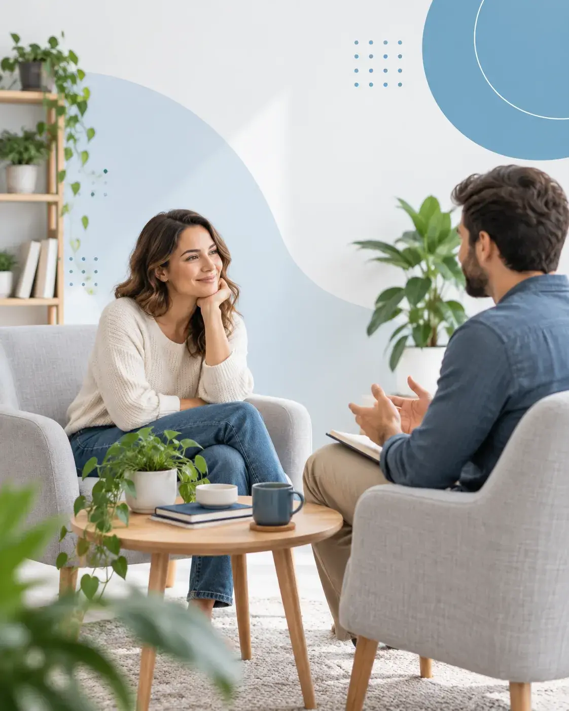 Persoonlijk contact bij Mind Focuss in een rustige omgeving voor focus en persoonlijke ontwikkeling